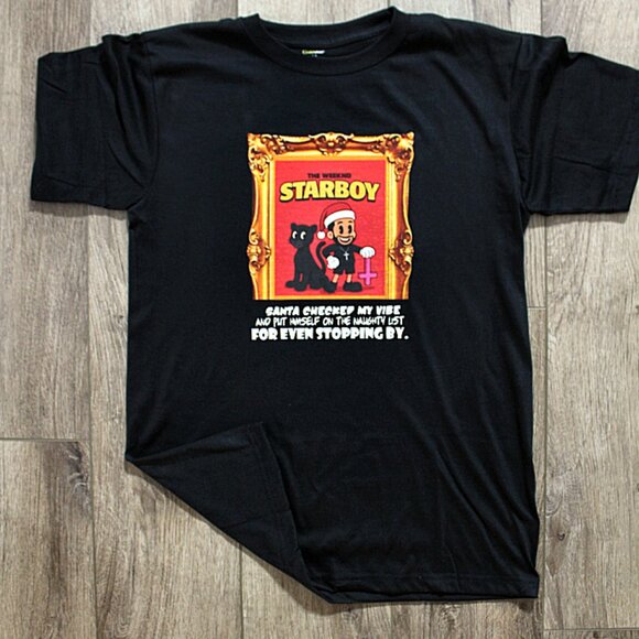 Starboy Naughty Christmas List Black T-Shirt Sizes S - XL - Picture 2 of 4